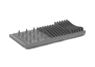 Dish rack with drying mat